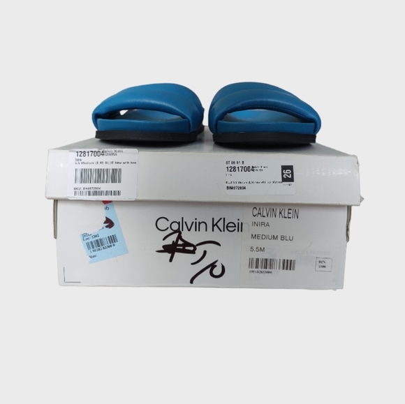 BNWT Calvin Klein Inira leather slip on footbed sandals - Picture 5 of 8